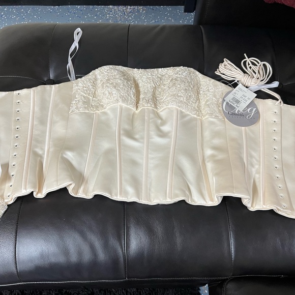 David’s Bridal OLEG CASSINI CK118 CHAMPAGNE WEDDING DRESS SIZE 8 - Picture 4 of 4